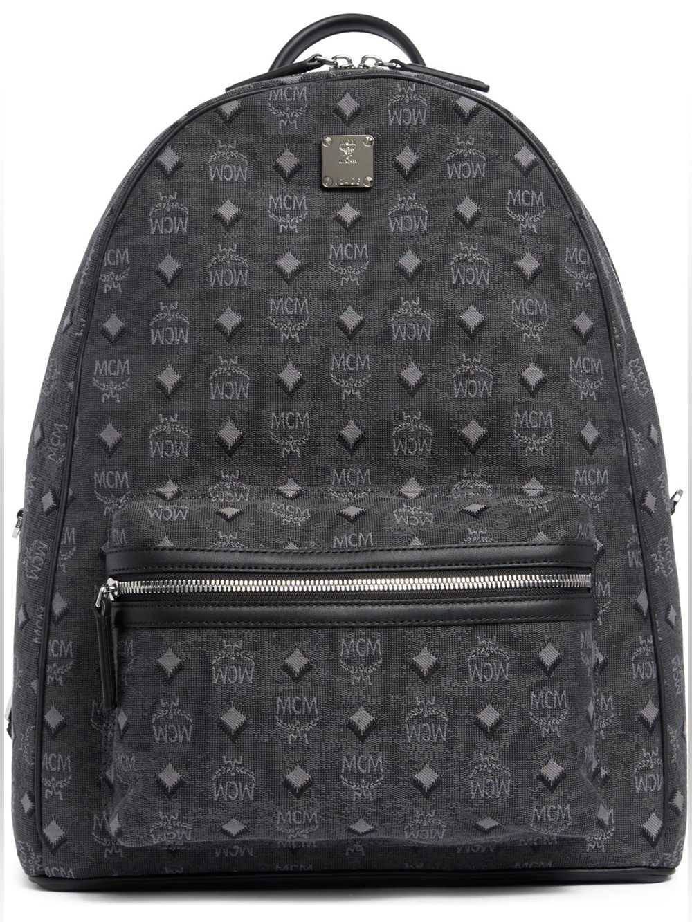 MCM Stark Backpack Black Grey Vintage Monogram Jacquard NWT